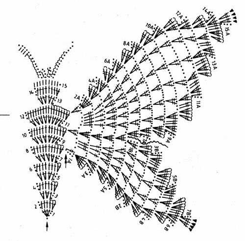 Схема Вязания Бабочки